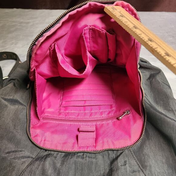 Baggallini Multi Sectional Multi Pocket Nylon Detachable Strap Bag Gray - Picture 5 of 11